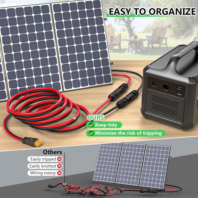 Vansdon Solar to XT60i Extension Cable 12AWG 50FT XT60i Female to Male Connector for RV Foldable Solar Panel, Portable Power Station, Solar Generator - Image 5